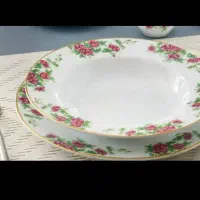 سرویس غذاخوری چینی زرین گل قرمزی ۶ نفره ۲۸ پارچه