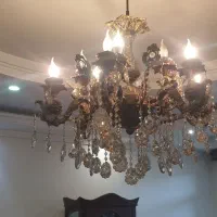 لوستر برنجی  و برنزی با رنگ دودویی ۱۲ شعله