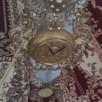 لوستر برنز ۶شعله با ساعت برنز|لوستر و چراغ آویز|میاندوآب, |دیوار