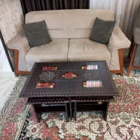 مبل راحتی ۷ نفره همراه میز جلو مبل|مبلمان خانگی و میز عسلی|مشهد, شهید بهشتی|دیوار