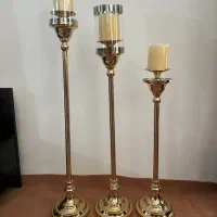 شمعدان پایه بلند طلایی|چراغ خواب و آباژور|کرمانشاه, |دیوار