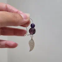 گوشواره نقره سنگ آماتیس تراش|جواهرات|تهران, پونک|دیوار