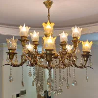 لوستر برنجی ۵شاخه ۱۰ شعله