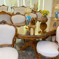 مبلمان و ناهارخوری مدل کویین فرانسوی تشک دوبل