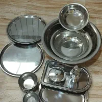 ظروف استیل.بسیار قدیمی.سنگین.