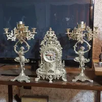 آینه و شمعدان و ساعت آلومینیومی طلایی جدا جدا|آینه|کرج, شهرک پردیسان|دیوار