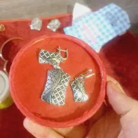 نیم ست نقره روکش طلا سفید