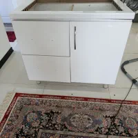 گاز صفحه ای به همراه کابینت زیر سفید نو