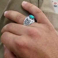 انگشتر فیروزه چنبر شبکه ای