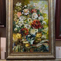 تابلو فرش دستباف گل تاپ قدی *