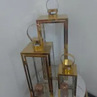 سه عدد فانوس طلایی و سه عسلی ست خودش ب فروش میرسه|مبلمان خانگی و میز عسلی|رباط‌کریم, |دیوار