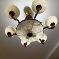 لوستر برنزی ۶شاخه خیلی تمیز در حد نو