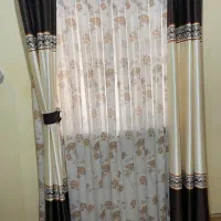 پرده حریر طرح دار