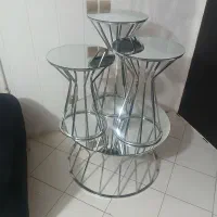 میز وسط و ۳ عدد عسلی استیل