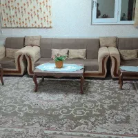 مبل راحتی کرم کار تهران همراه با روکش پارچه ای|مبلمان خانگی و میز عسلی|بیرجند, |دیوار