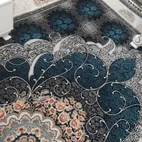 فرش سورمه ای ۶ متری صد درصد نخ اصلی