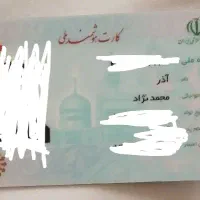 کارت ملی به نام آذر محمد نژاد گم شده
