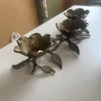 جا شمعی برنز طرح گل