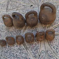 ترازو  دو کف برنجی روسی قدیمی