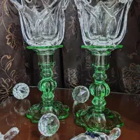 شمعدان کریستال اصل بوهمیا چک با حک لیزری