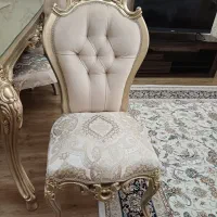 میز وصندلی ناهارخوری ۶ نفره شیشهای نو و سالم