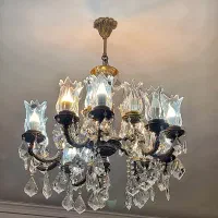 لوستر کریستالی برنزی ۵ شاخه (۱۵ شعله) شیک و سالم