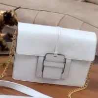 کیف تمام چرم طبیعی گاوی به رنگ سفید و سفیدصدفی