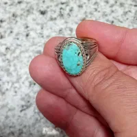 انگشتر نقره 925 فیروزه اصل نیشابور رکاب دو قاب|جواهرات|شیراز, لب آب|دیوار