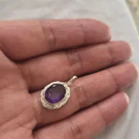 پلاک نقره با سنگ آمیتیست معدنی|جواهرات|کرمانشاه, |دیوار