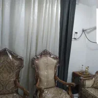 دوعددپرده خاکستری رنگ هرکدام یک مترونیم|پرده، رانر، رومیزی|اهواز, کمپلو شمالی|دیوار