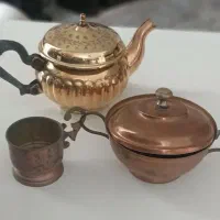قوری قندان برنجی قدیمی عتیقه