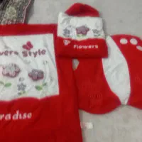 ست سیسمونی مخمل  گل برجسته