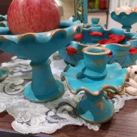 ست هفت سین شب چله ای سفالی آینه پتینه کاری نو|صنایع دستی و سایر لوازم تزئینی|تهران, مینای جنوبی|دیوار