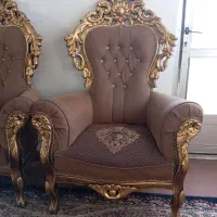 مبل سلطنتی9نفره|مبلمان خانگی و میز عسلی|ابریشم, |دیوار