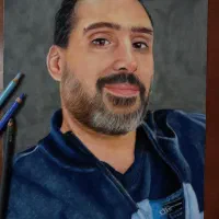 نقاشی چهره رنگی و سیاه قلم