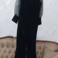 مانتو مجلسی مرواریدی .اورال مشکی.شال.ساعت