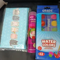 مدادرنگی و آب‌رنگ 12 رنگ و جامدادی