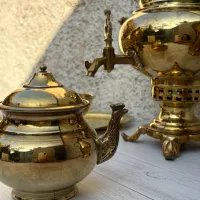 سرویس کامل سماور زغالی جنس عالی برنجی|سماور، چای‌ساز، قهوه‌ساز|شاهین‌شهر, سعدی جنوبی|دیوار