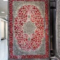 فرش ارمغان کاشان مشکی لاکی ۱۲۰۰شانه ۶،۹،۱۲متری