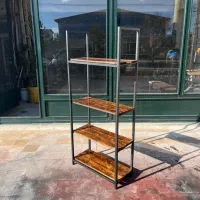 کتابخانه، قفسه، شلف چوب و فلز درجه یک