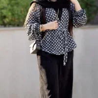 مانتو ضخیم طرح بافت دخترونه فری سایز قد ۷۵