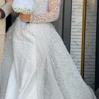 لباس عروس مدل ماهی دو دامنه