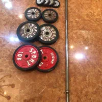 یک عدد هالتر و ۱۰ عدد دمبل|تجهیزات ورزشی|تهران, فرمانیه|دیوار