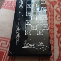 تخته نرد صدف کاری چوبی  کره ای مهرها عاج