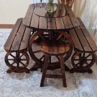 میز نهار خوری چوبی|میز و صندلی غذاخوری|شیراز, شهرک جماران|دیوار