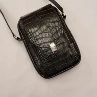 کیف مردانه دوشی چرم گاوی اعلای تبریز/ دستدوز/ مشکی