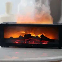 آباژور رومیزی طرح شومینه چوبی با بخور