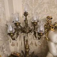 دوعدد لوستر ویک عدد استند برنجی|لوستر و چراغ آویز|تهران, شاهین|دیوار