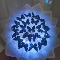 دسته گل پروانه ای کادویی چراغدار روز مادر روز زن|گل مصنوعی|تبریز, |دیوار