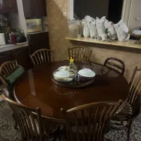میز غذاخوری ۶ نفره چوبی با صفحه گردون|میز و صندلی غذاخوری|تهران, تهرانپارس جنوبی|دیوار